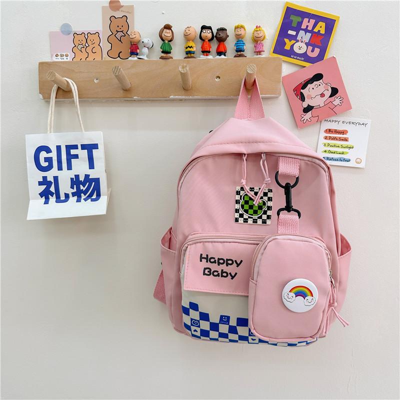 Adorable Nylon Preschool Backpack For Kids Animal Print Lightweight And Sturdy розовый