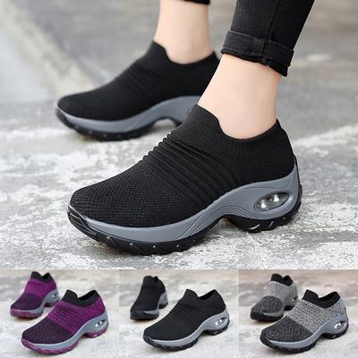 Womens Breathable Sports Shoes Smooth Platform Tennis Socks Sneakers Lightweight Athletic Footwear