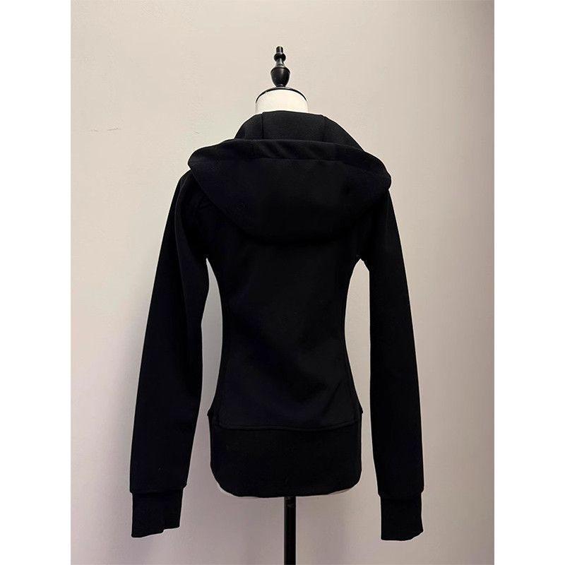 Women's Hooded Sweatshirt Jacket - Straight Shoulder, Fitted, for Spring and Autumn, Taiwan Design