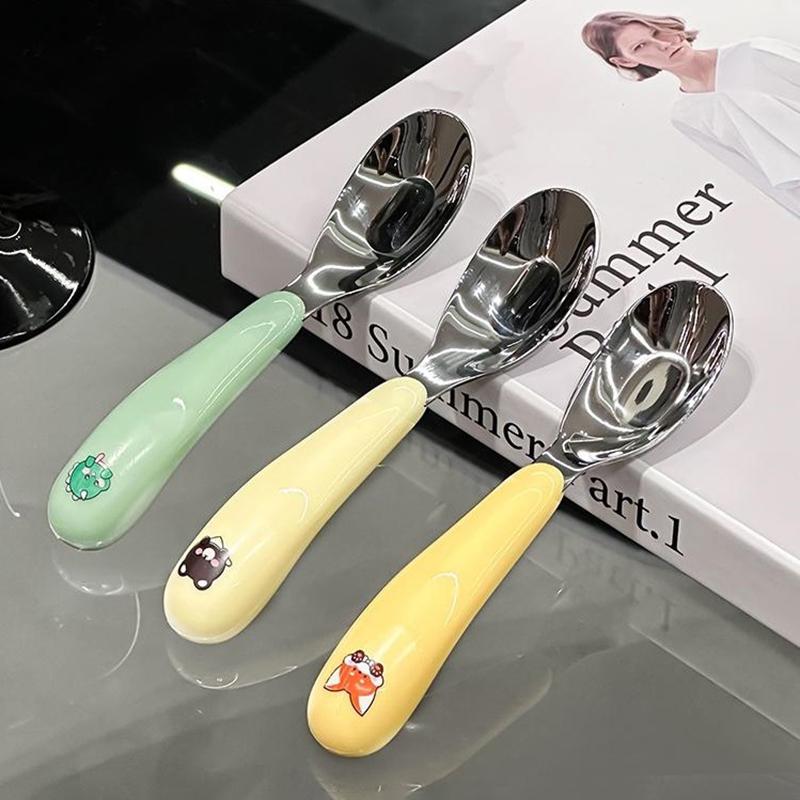 Ingot Head Soup Spoon Stainless Steel Tableware Teaspoons Home Children'S Tablespoons Ice Cream Shovel Kitchen Utensils