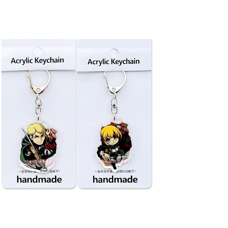 Attack on Titan Acryl Schlüsselanhänger Anhänger, Mikasa Levi Erwin Eren Anime Tasche Ornament