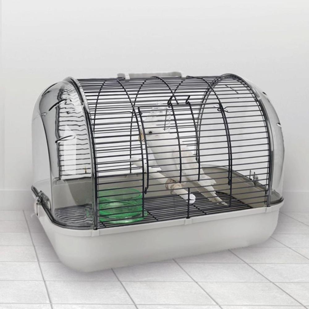 Transparent Bird Travel Cage Breathable Portable Pet Carrier Small/Large Sizes Carry Cage for Parrots and Small Animals