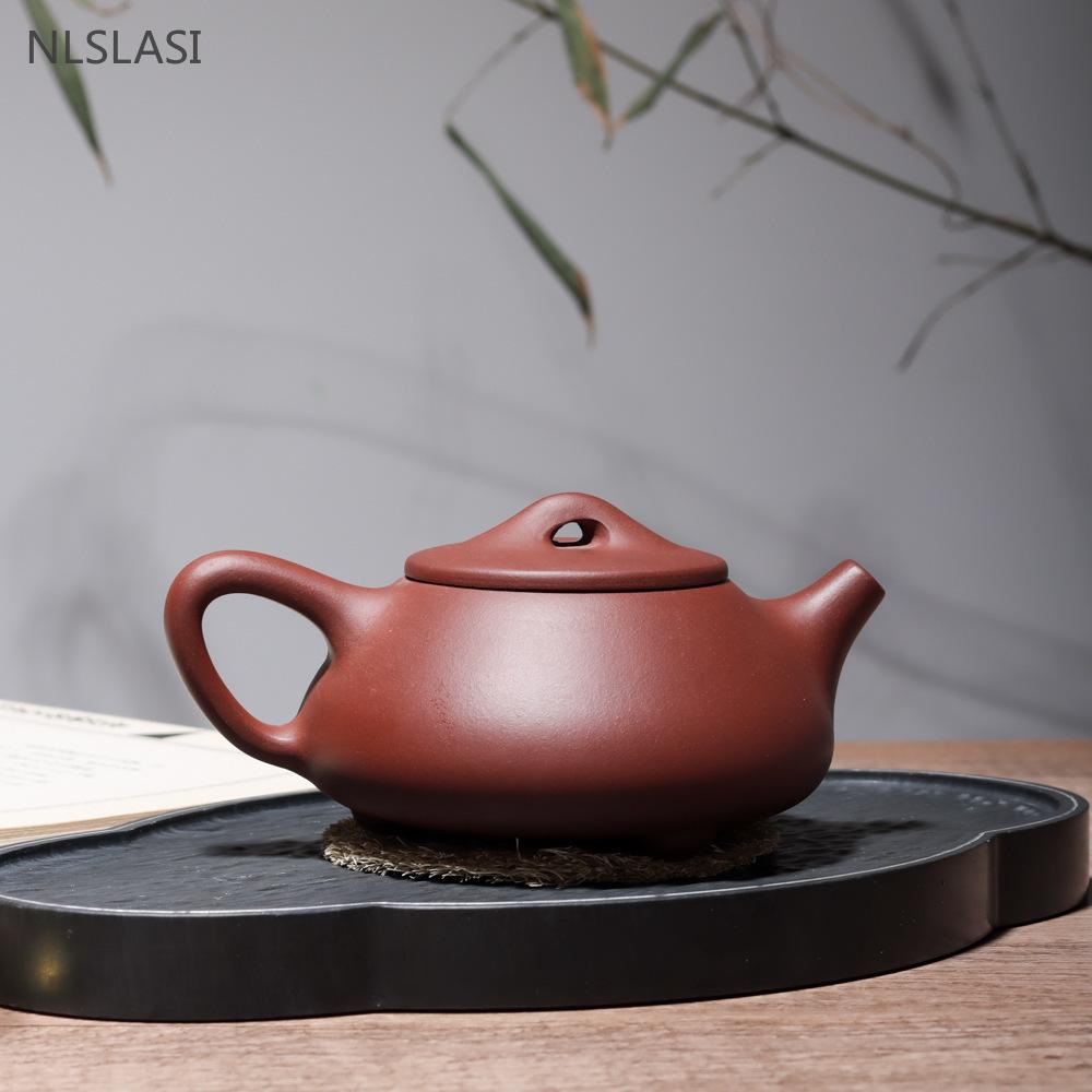 250ml Purple Clay Tea Pot Handmade Ball Hole Filter Stone Scoop Kettle Custom Raw Ore Zisha Tea Set Beauty Tea Infuser