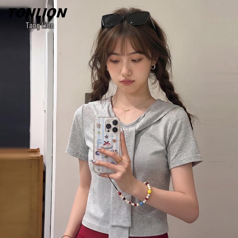 

TonLion Women s Sailor Collar Slim Fit T-shirt XL