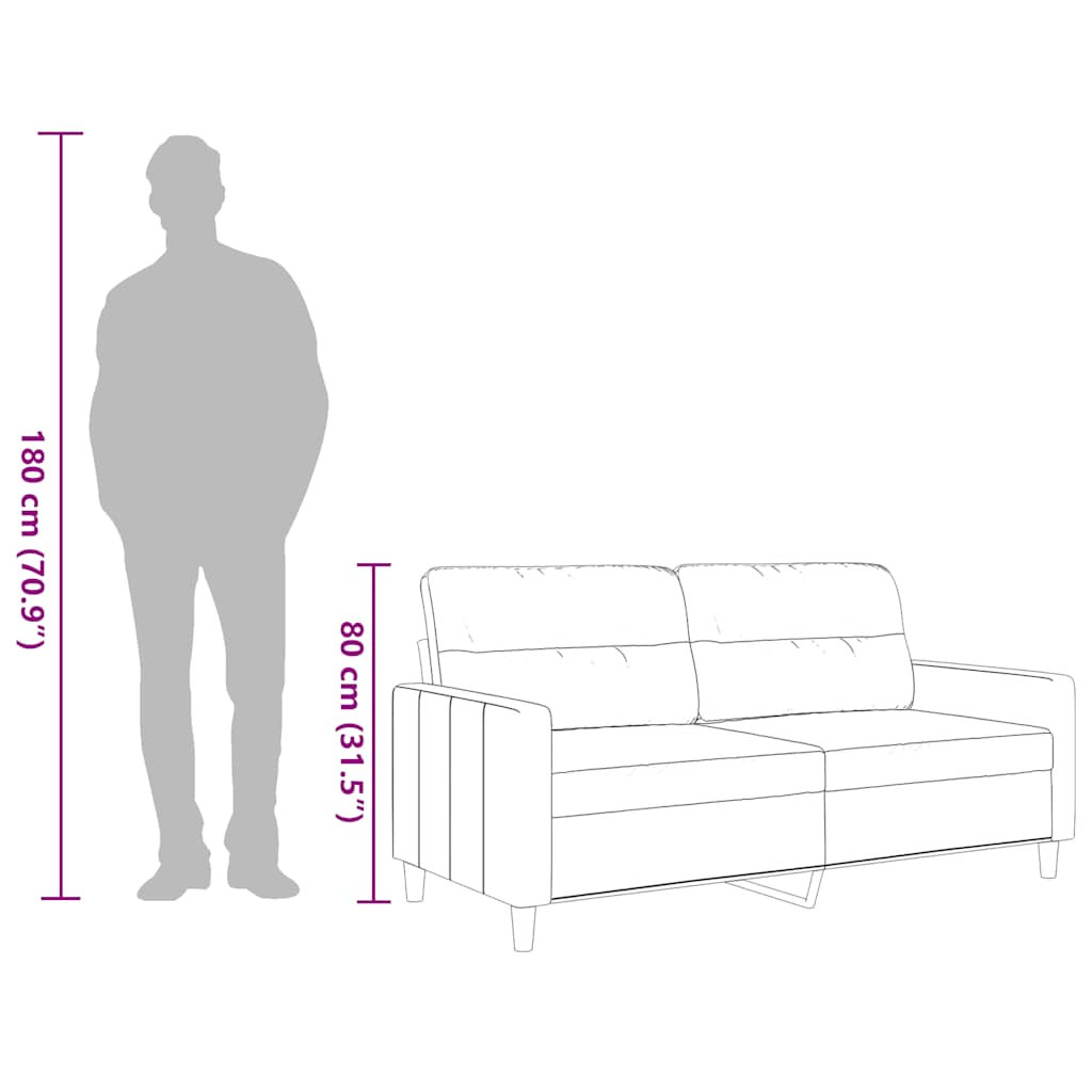 2 Seater Sofa Taupe 140 cm Fabric