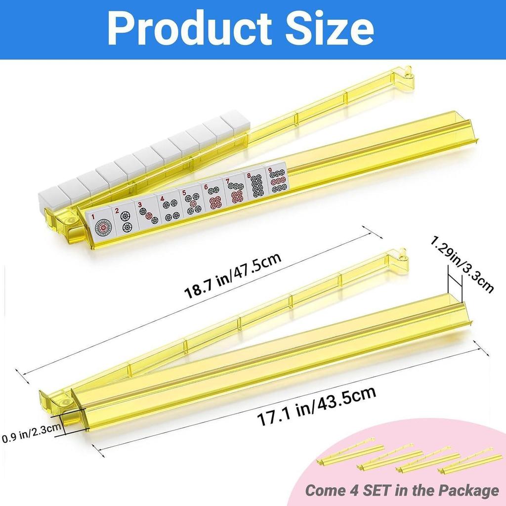 American Multi-Color Non-Slip Mahjong Rack and Tile Pusher