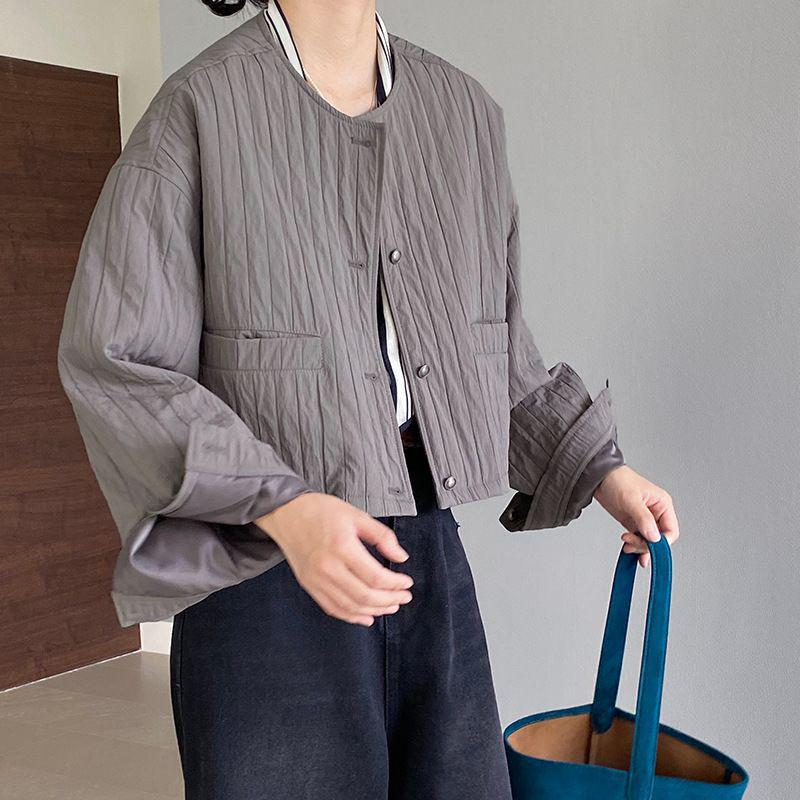 2025 Fall/Winter Women s Casual Loose Round Neck Long Sleeve Top XL (Recommended 118-130 jin) серый