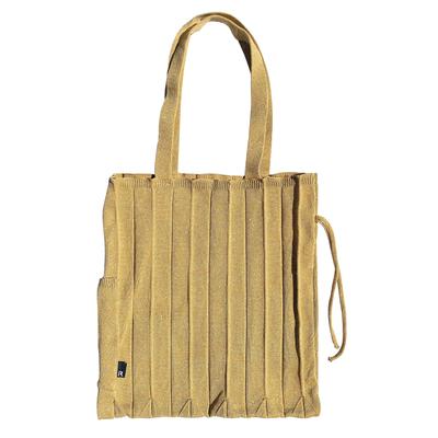 Knit Folding Pleated A4 Size Tote Bag EU A4 Souffle [Rootote] (Gold)