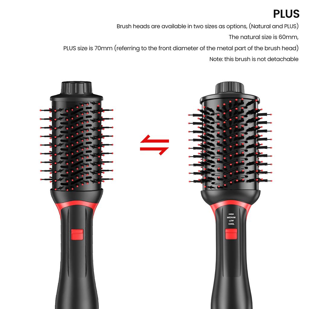 Nuevo peine de aire caliente de segunda generación de 1200 W, multifuncional, 5 en 1, minipeine compacto para peinar, peine para secar el cabello con iones negativos