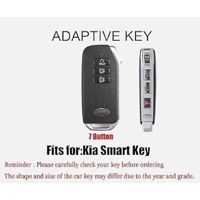 Key Fob Cover Fit for Kia EV6 GT-Line K8 V6 Zinc Alloy Key Case with Keychain Key Shell Protector 7 Button