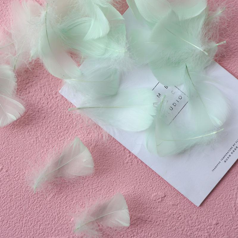 50Pcs Macaron Color Small Feathers 5-8Cm Goose Feather Small Floating Bobo Ball Balloon Filling Decorative Material