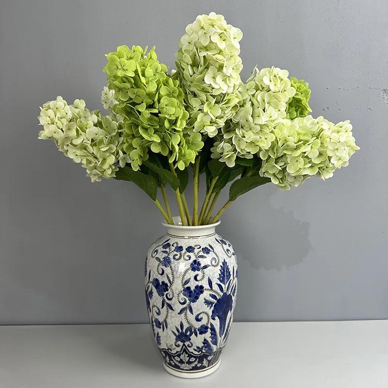 4Pc/lot 3D Latex Hydrangea Real Touch Artificial Flowers Wedding Decoration Hall Flower Arrangement Home Party Decoration Floral
