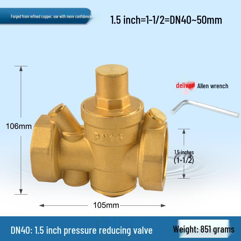Adjustable Brass Water Pressure Reducing Valve for Heaters & Purifiers
