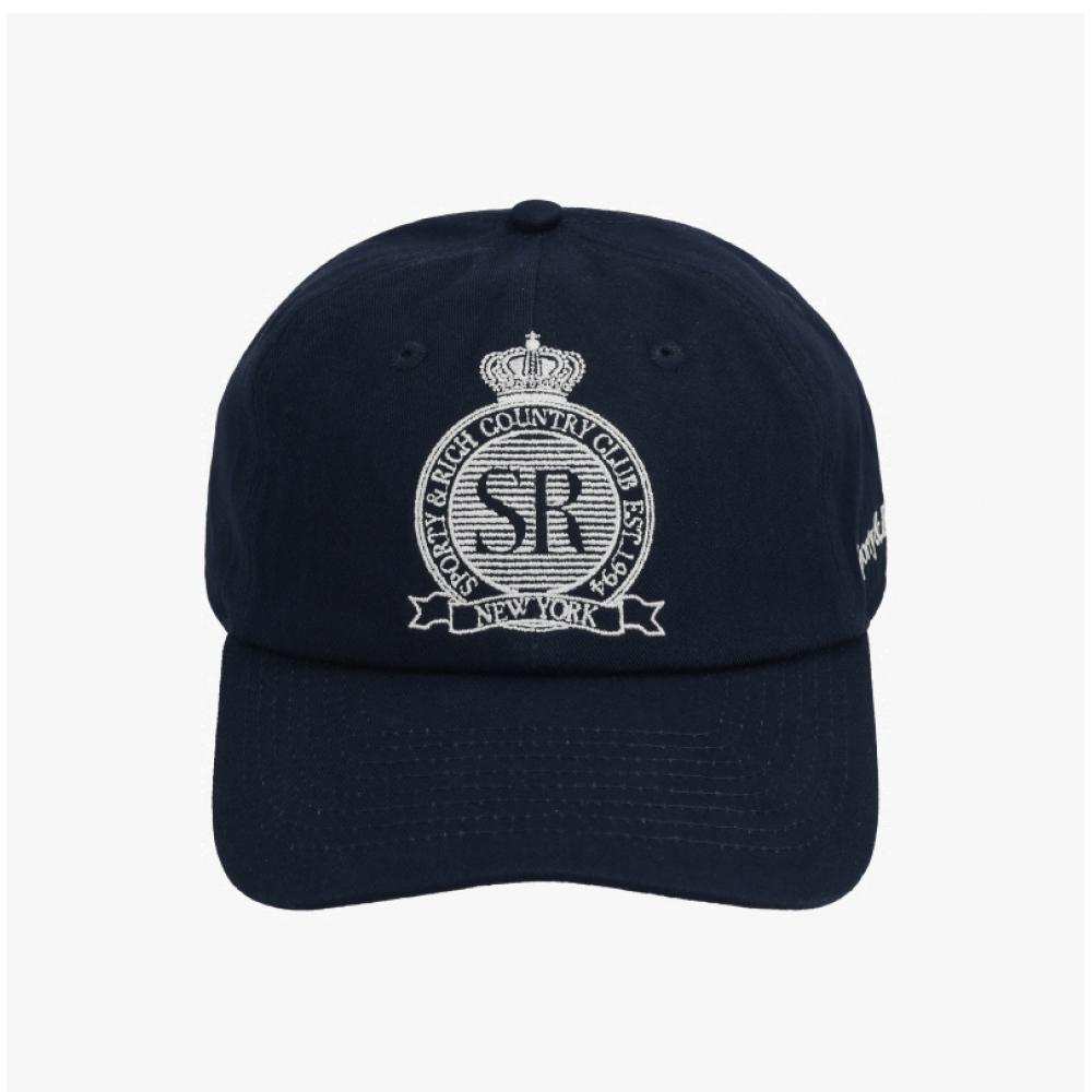 Sporty Rich Cotton Royal Club Logo Embroidered Cap Ac040620219bl106