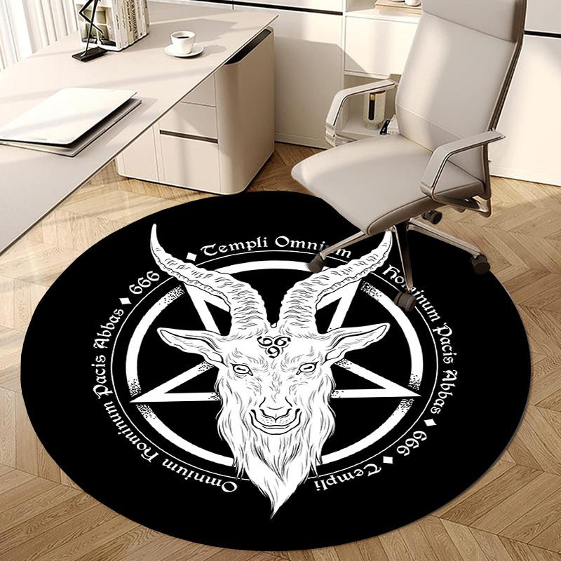 1pc Carpet Chair Mats Baphomet Symbol Occult Artwork Perfect for Decorating Chairs, Polyester Carpet, for Living Room.YDT637