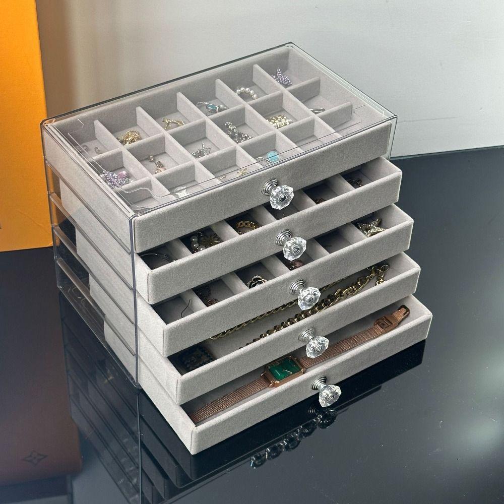 Large Capacity Drawer Storage Holder Earrings Necklaces Jewelry Storage Box Jewelry Storage