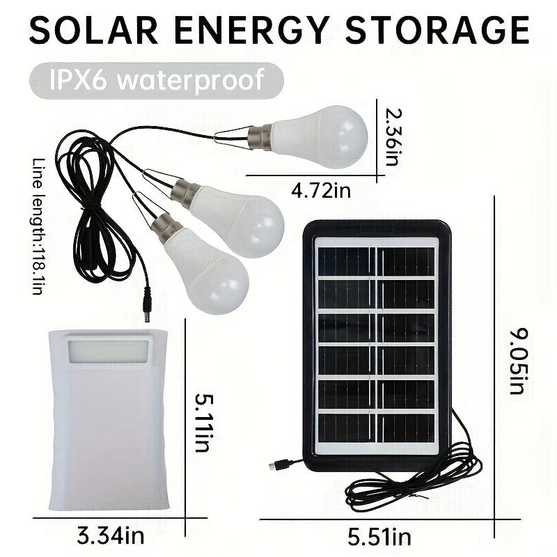 

Multi-functional Solar Bulb, Portable Outdoor Light, 3LED Illumination, Four-Mode Flashlight Operation, Supports Power Output