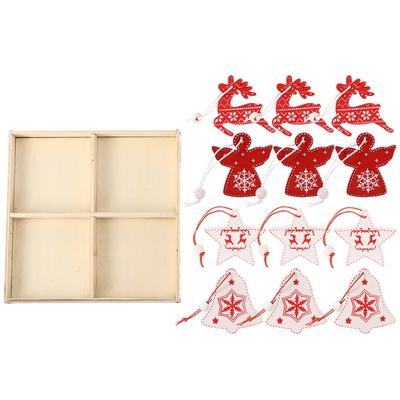 Weihnachtsanhänger aus Holz Christbaumschmuck Hängeetikett Anhänger Geschenke für Zuhause Weihnachts-Bastelarbeiten Deko