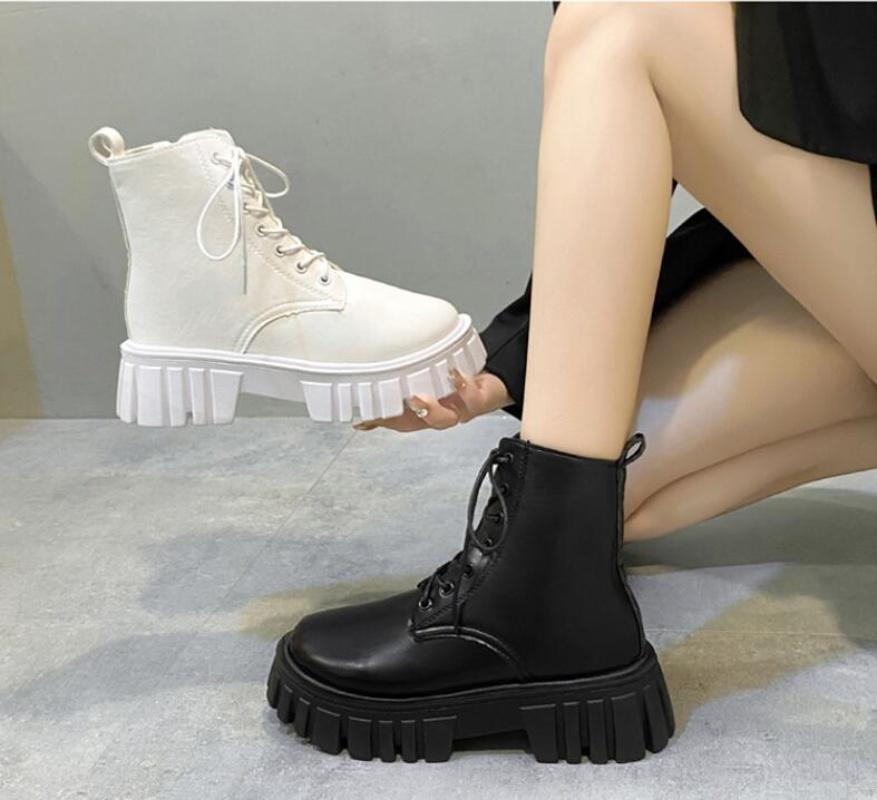 New Women Leather Face Boots Outdoor Nonslip Walking Shoe Fashion Comfort Soft Soled Boots Casual Female Shoes Mujer