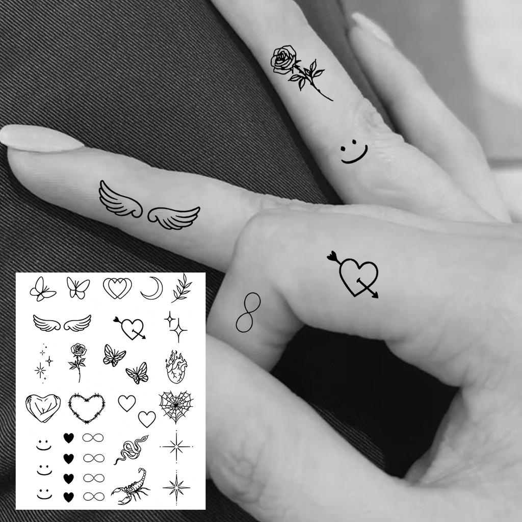 1 Hoja Mariposa Gato Ballena Tatuajes Temporales Para Mujeres Dedo Cuello, Pegatinas de Tatuaje Falso Larga Duración Realista Tatuaje Uso Diario