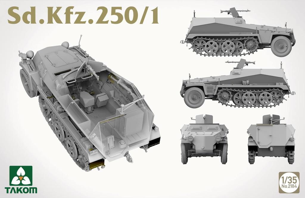 Takom Light Armored Personnel Carrier Plastic Model Kit TKO2184 1/35 Sd.Kfz.250/1