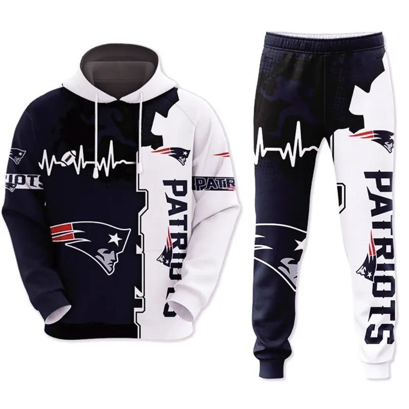 NFL Football Tracksuit Set 3D Print Hoodie Loose Pants Mens Sportswear