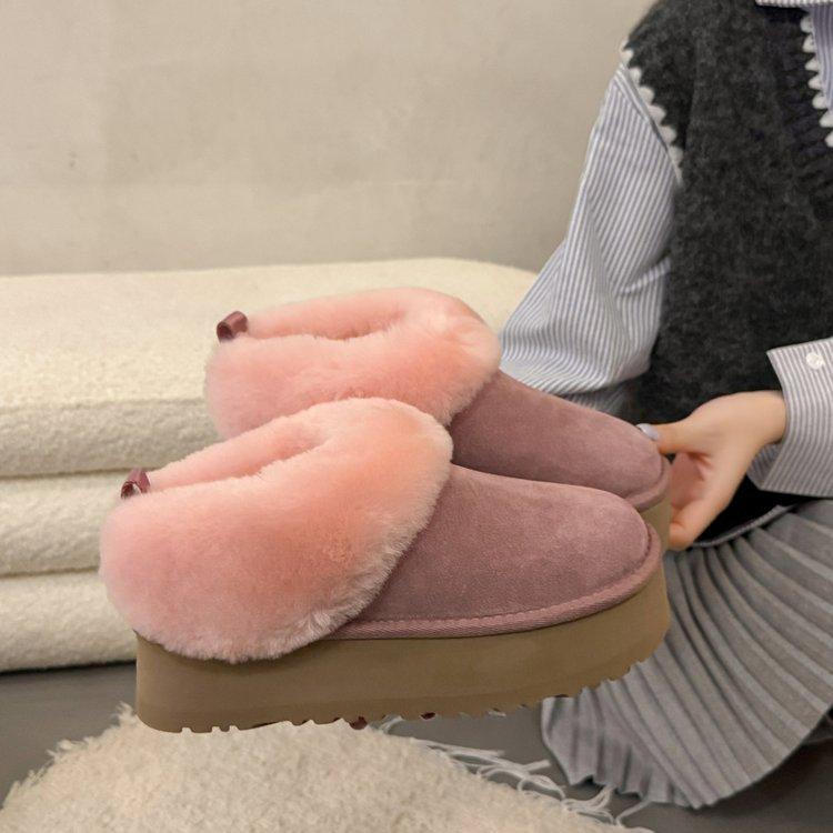 Seoul Snow~ Small Thick-soled Heightening Snow Boots Women's Retro Soft-soled Plush Thickened Fluffy Snow Short Boots