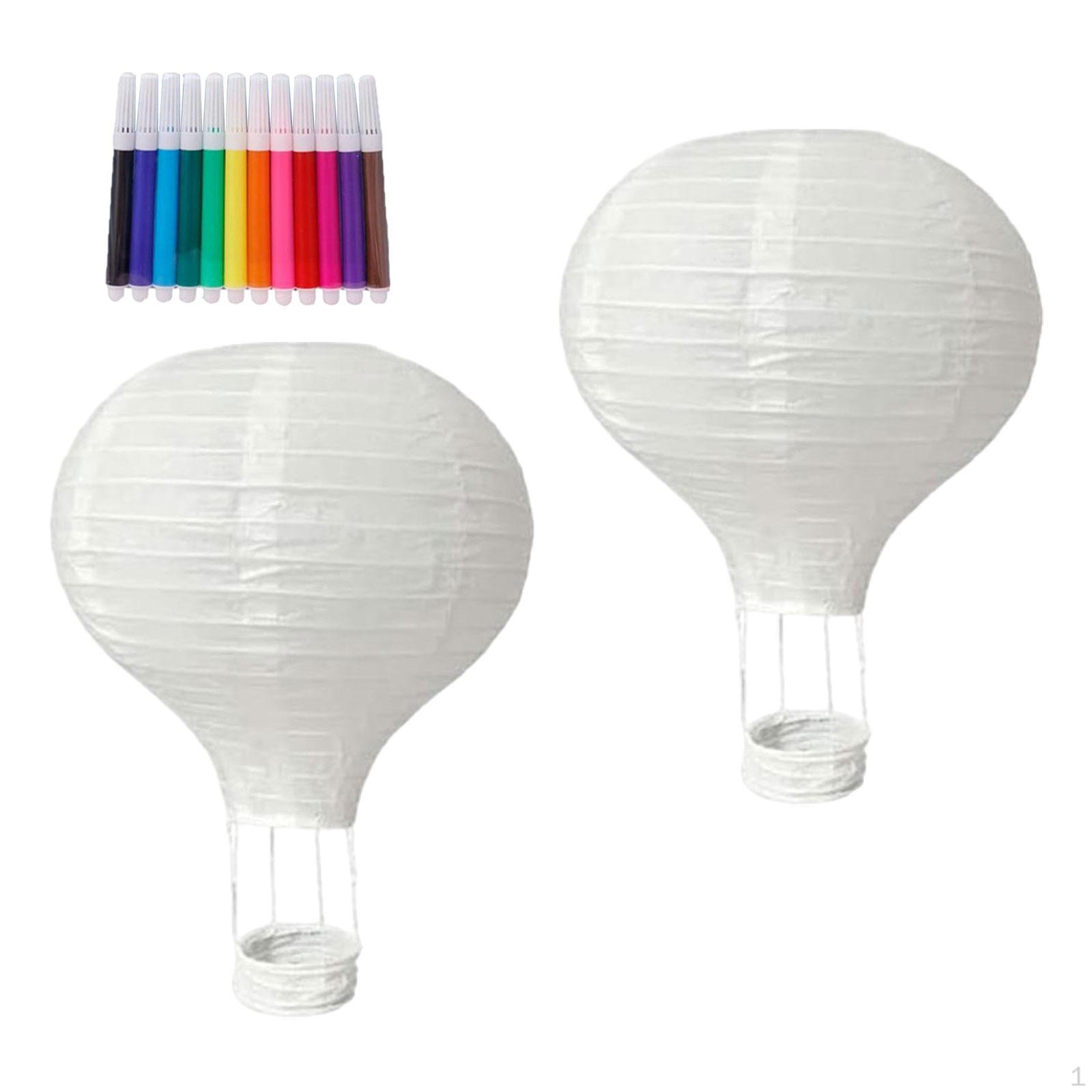 

2 Pieces Unfinished Air Balloons Lamp Decor Portable DIY Crafts for Shower Painting Birthday Gift