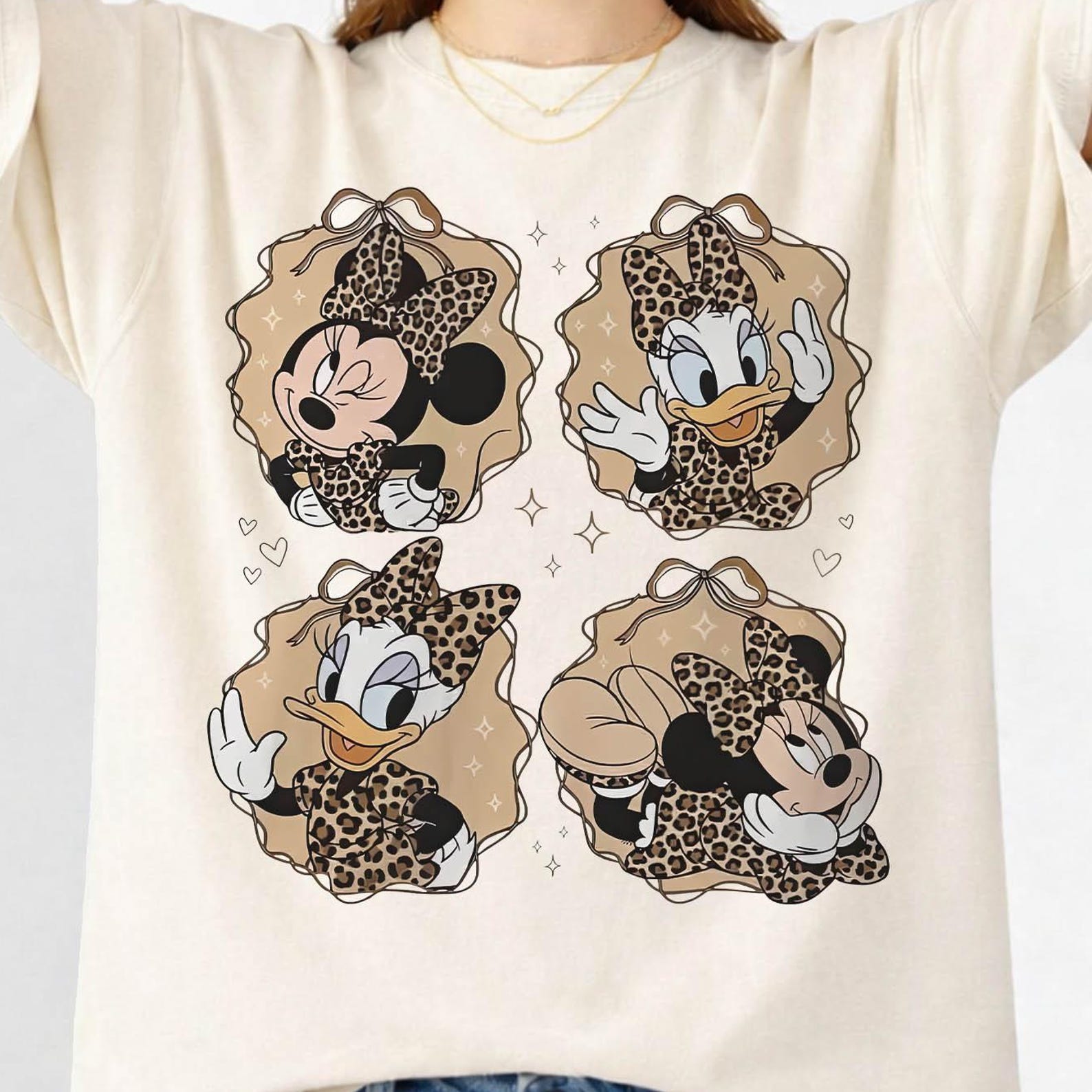 Comfort Colors® Minnie Mouse And Daisy Duck Leopard Shirt, Disney Bestie Vacation Shirt, Disneyland Girls Matching Trip, WDW Bestie Tee M