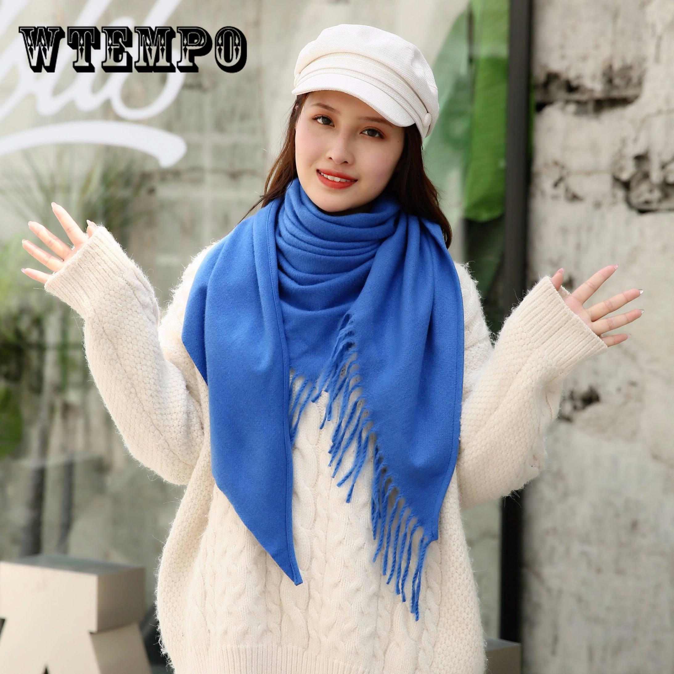 

Женский однотонный треугольный шарф из искусственного кашемира, мягкий толстый теплый шарф, шаль