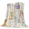 Flannel Blanket for Bed Cartoon Forest Animal Tree Fox Bear Rabbit Kids Throw Blanket Portable Super Soft Blanket Warm King Size