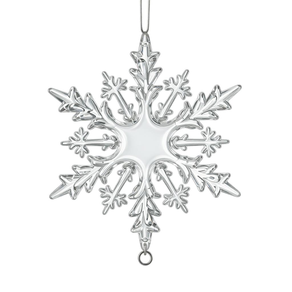 Acrylic Icicle Christmas Tree Ornament, Clear Snowflake Hanging Decoration for Holiday Party, 1 Piece