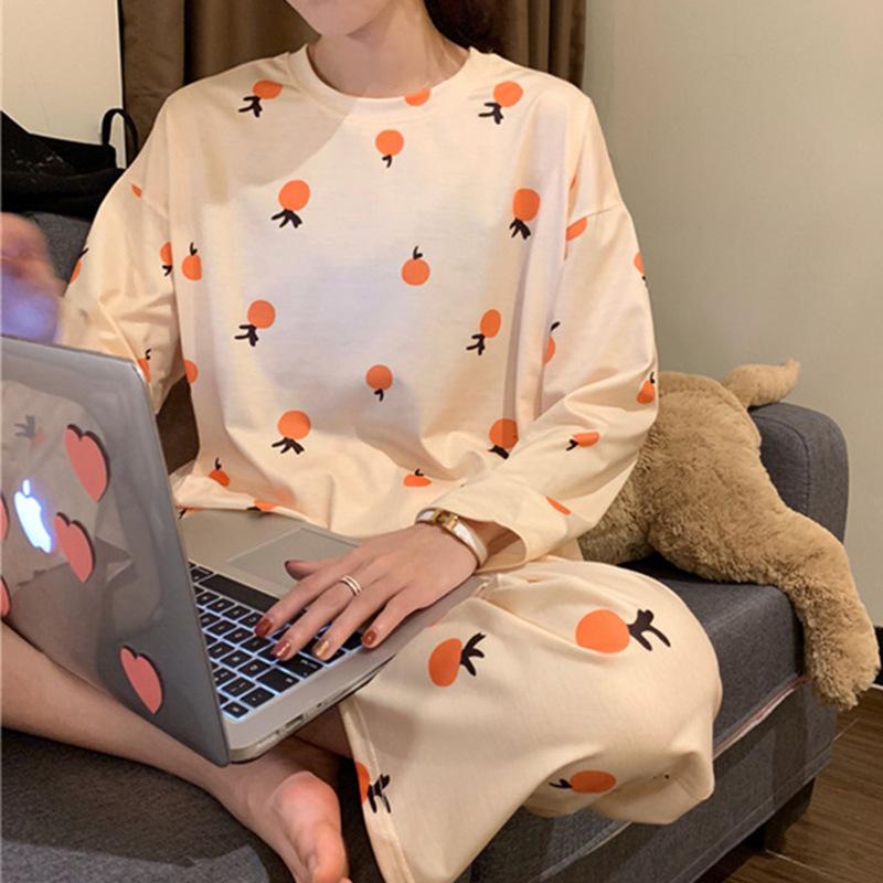 Damska Piżama Dwuczęściowa Damska Z Długim Rękawem Wiosna I Jesień Lato Wersja Koreańska Słodki Damski Domowy Garnitur