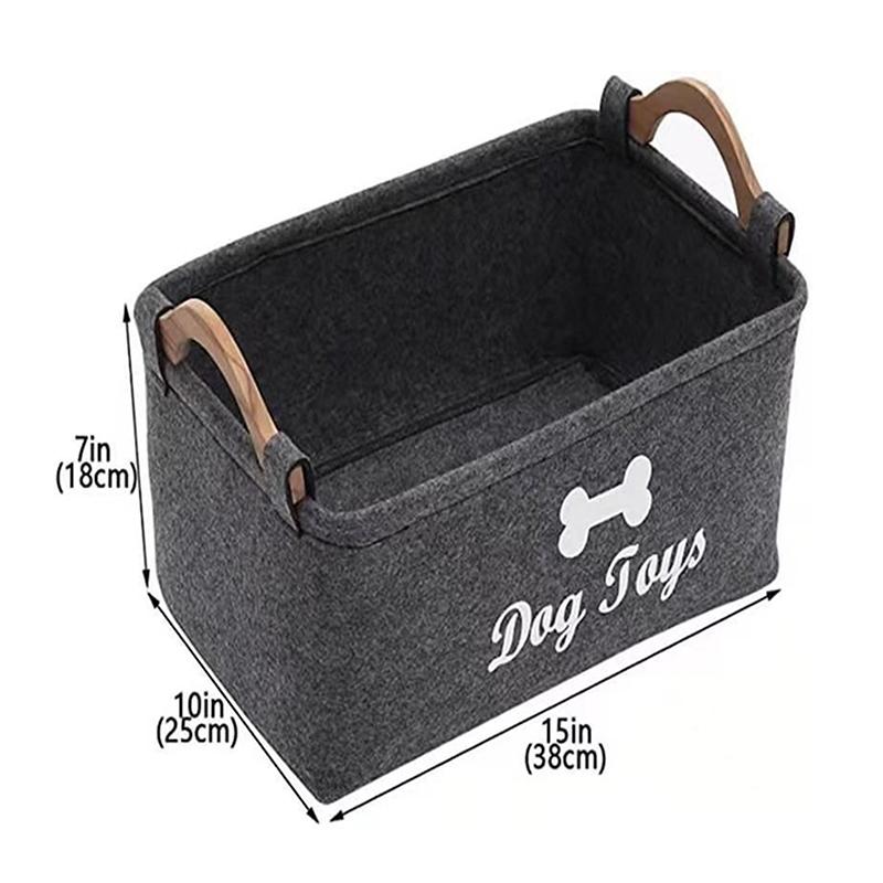 Toy Dog Basket Pet Storage Box Bin Organizer Toys Cat Accessory Container Bins Felt Baskets Containers Organizer