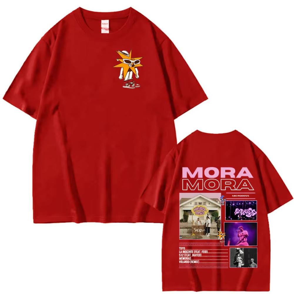 Singer MORA MICRODOSIS Tour 2025 Album Merch T Shirts Men Women Fashion Pop Music T-Shirt Vintage Oversized Short Sleeve T-Shirt