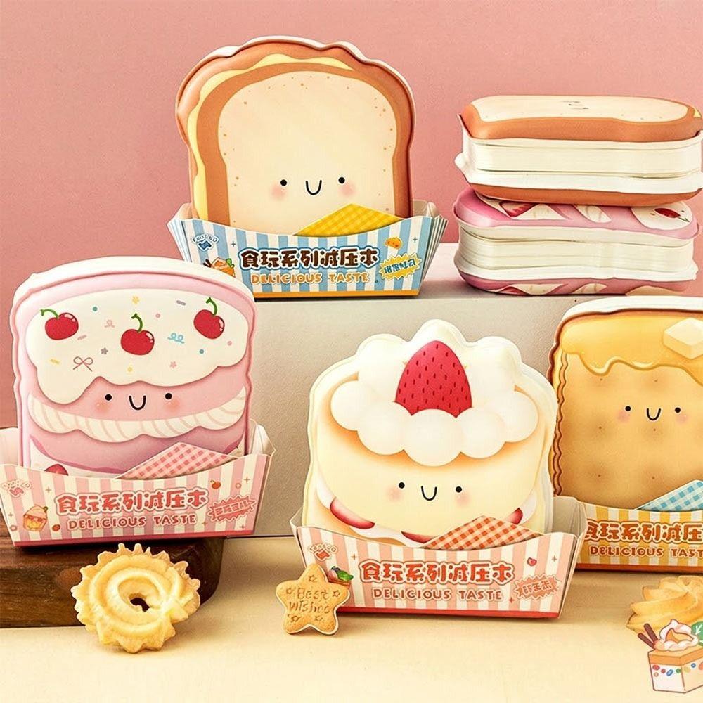 Paper Memo Pad Cartoon Toast Mini Notepad Convenient Squeeze Toy Notebook Work Supplies