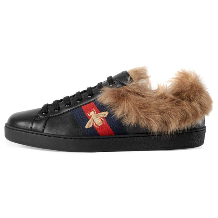Gucci Ace Wool Embroidered 'Bee - Black' 496093 0FI50 1093