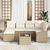 VidaXL Ensemble de Canapés de Jardin en 7 Pièces avec Coussins Marron en Rattan Poly 3346801