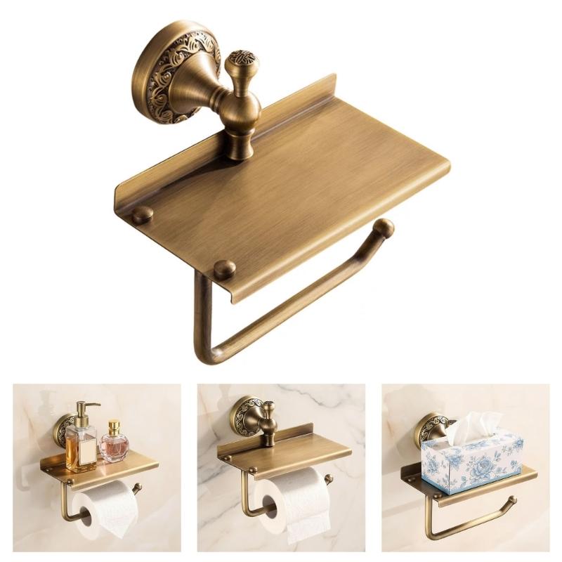 Antique Styles Bathroom Paper Towel Rack Multifunctional Shelf For Soap Dispenser And Accessory