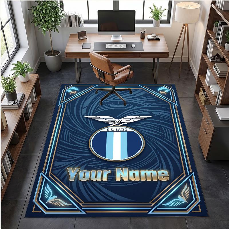 Kristal Fluweel Tapijt Lazio FC Print Aangepaste Naam Tekst Vloermat Woondecoratie