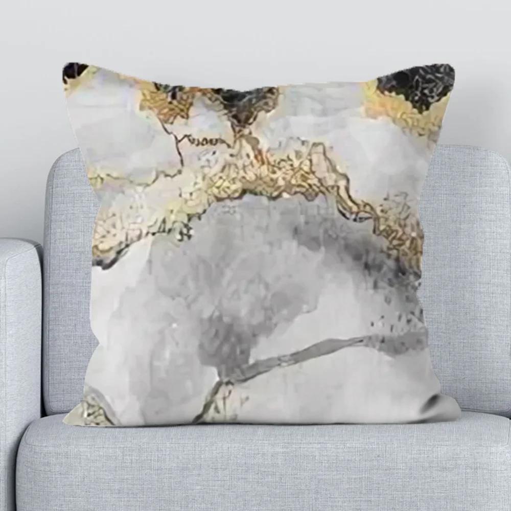 Chair Cushion Cover X Black Golden Marble Pillowcase  Short Plush Pillow Cases for Bed Lounge Chairs Fall Decor Sofa