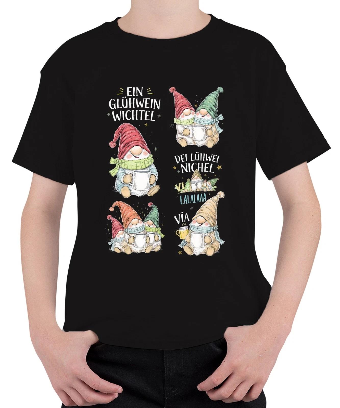 Гном Глинтвейн Рождественский Гном Рождественский Уютный Унисекс Детская Футболка- 4XL