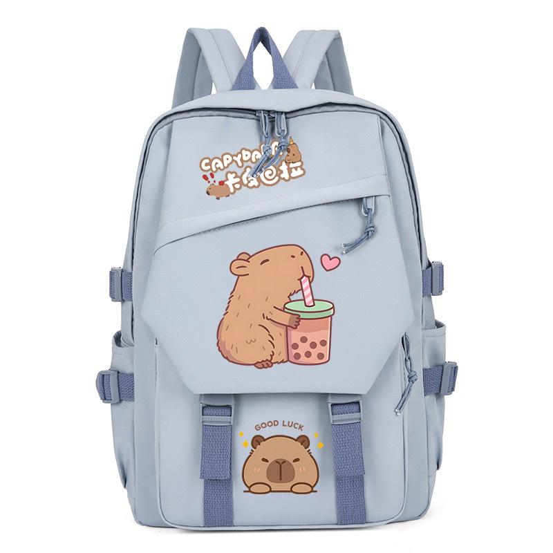 New Kapibara cute emoji print college light style primary and secondary school students spine bag