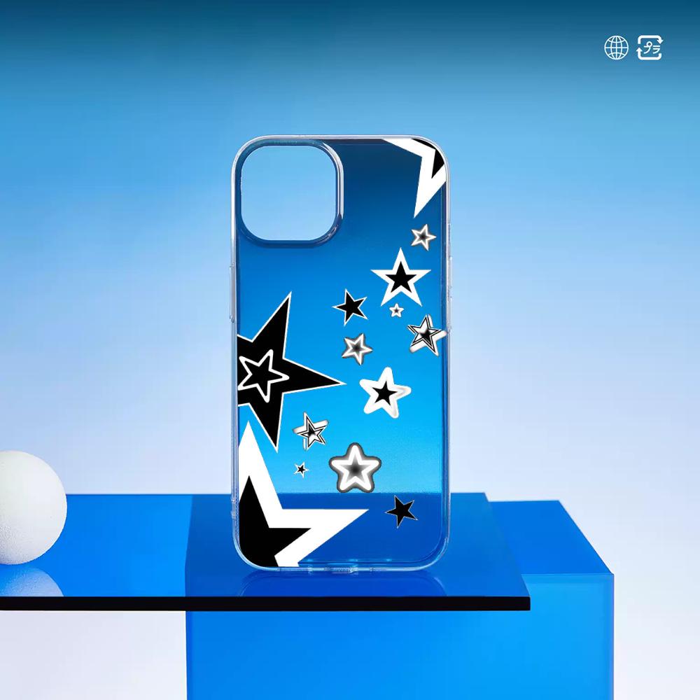 

Hip-hop Star Fashion pattern cool Phone Case Laser gradient Transparent Phone Case For iPhone 17 16 15 14 13 12 Pro Max Plus iPhone 16 Pro