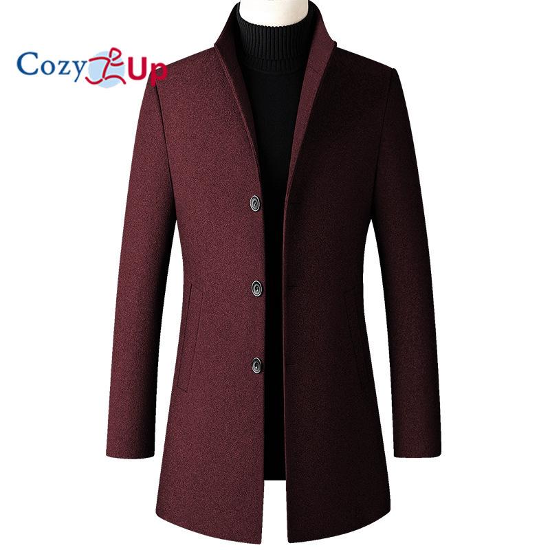 

Мужское классическое однобортное пальто Cozy Up из смеси кашемира с воротником-стойкой 4XL коричневый