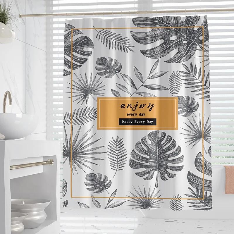 Summer Tropical Vacation Ocean Shower Curtain Seahorse Pineapple Palm Tree Cool Waterproof Set for Bathroom with Hook Home Decor (as the picture,W90xH180cm)