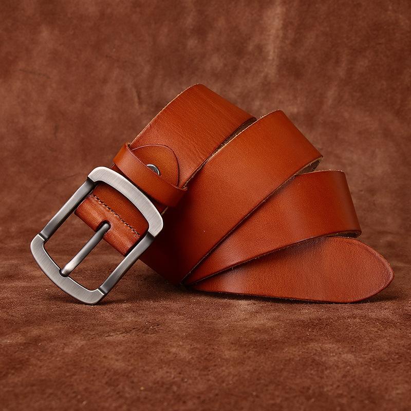 Exclusive For Men'S Pin Buckle Belt, First Layer Cowhide Casual Versatile With Jeans Casual Leather Men'S Belt