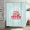 Decorate Your Bathroom with a Happy Birthday Shower Curtain Set Waterproof Fabric in Pastel Colors featuring a Layered Cake Desi