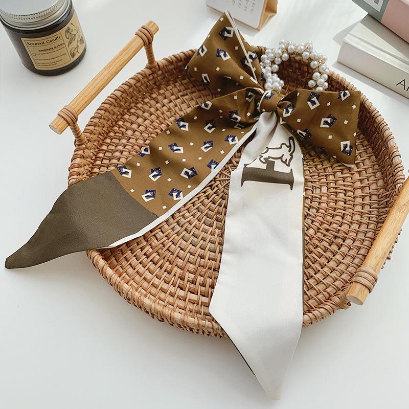 2021 Influencer Pearl Hair Tie with Ribbon Scarf Headband - Women's Elastic Band