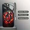 Krone Flamme Buchstabe J Muster Gehärtetes Glas Handyhülle für iPhone 17 16 15 14 13 12 11Pro/Max/Plus, Stoß- und Sturzfestes Rückseitencover